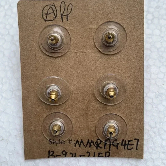 Nordstrom Fashion Jewelry 3-Pairs Gold Tone Stud / Drop Earrings - Picture 3 of 3